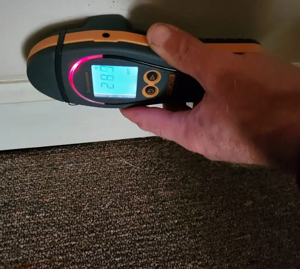 Moisture detection at baseboard during Mold Inspection & Testing in Nellis AFB